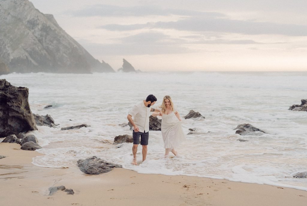 A Romantic Beach Engagement Photoshoot in Lisbon