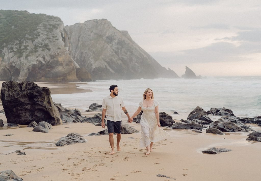 A Romantic Beach Engagement Photoshoot in Lisbon
