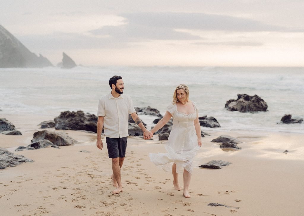 A Romantic Beach Engagement Photoshoot in Lisbon