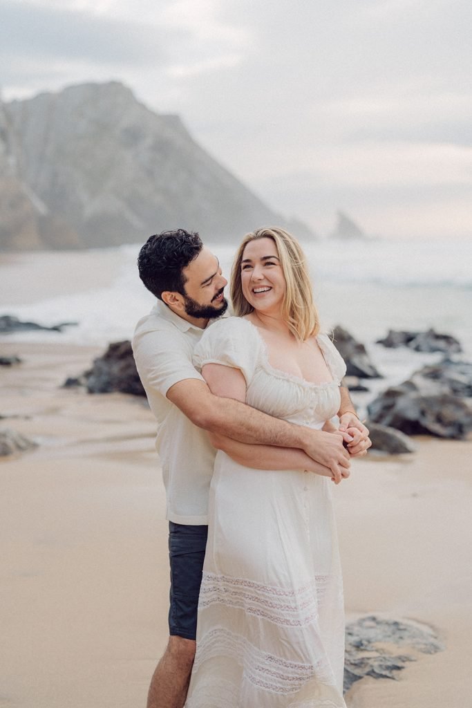 A Romantic Beach Engagement Photoshoot in Lisbon
