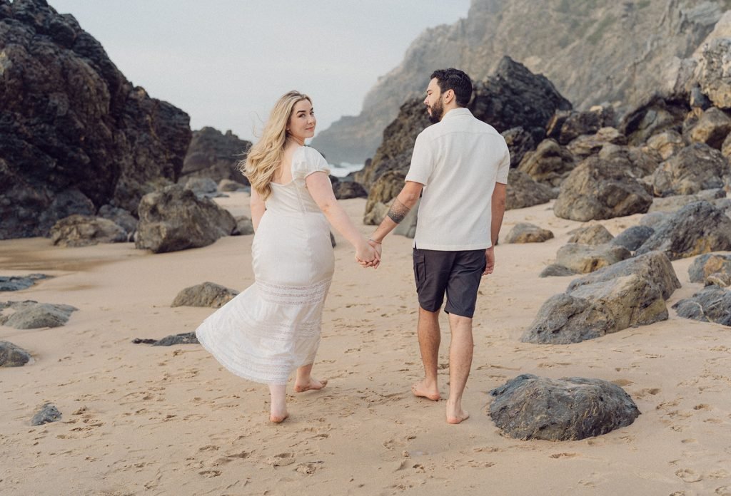 A Romantic Beach Engagement Photoshoot in Lisbon